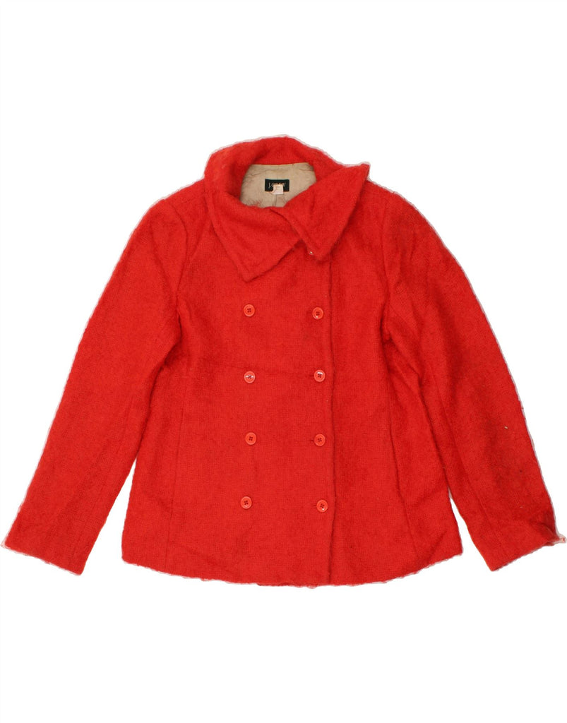 J. CREW Womens Pea Coat UK 14 Medium Red Mohair | Vintage J. Crew | Thrift | Second-Hand J. Crew | Used Clothing | Messina Hembry 