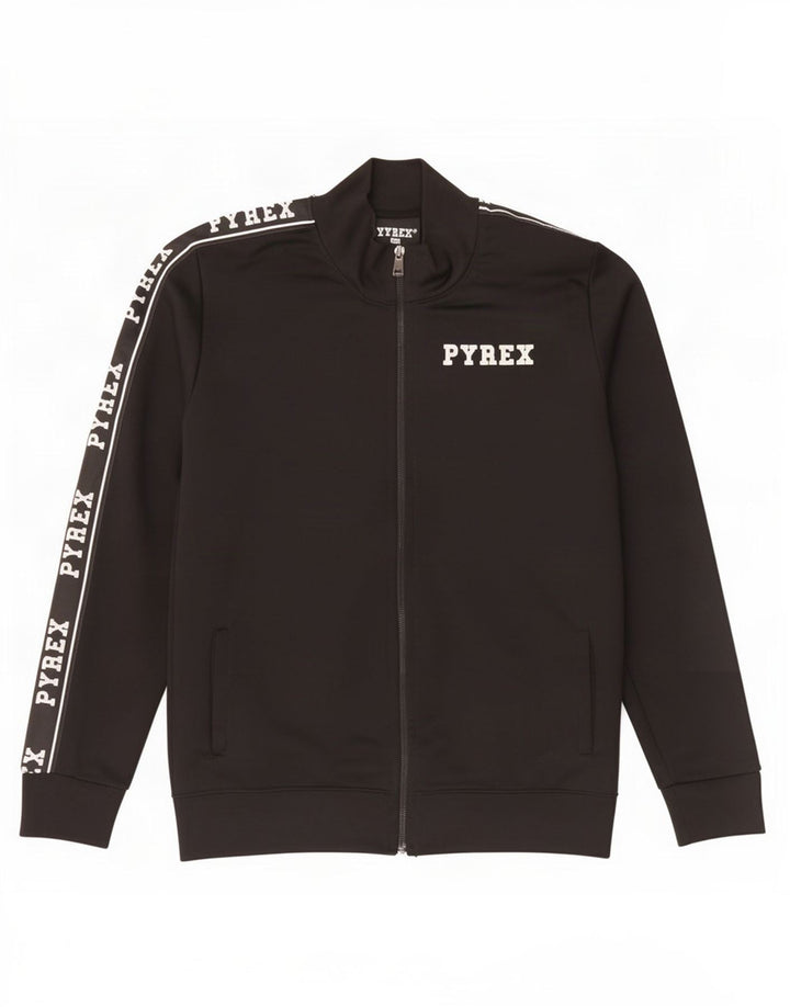 Pyrex Boys Graphic Tracksuit Top Jacket 13-14 Years 2XL Black Polyester