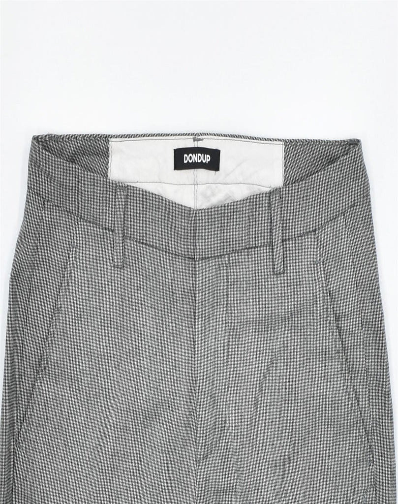 DONDUP Mens Slim Fit Casual Trousers W33 L31 Grey Check Wool | Vintage | Thrift | Second-Hand | Used Clothing | Messina Hembry 