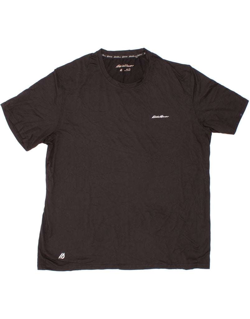 EDDIE BAUER Mens T-Shirt Top XL Black Polyester Vintage Eddie Bauer and Second-Hand Eddie Bauer from Messina Hembry 