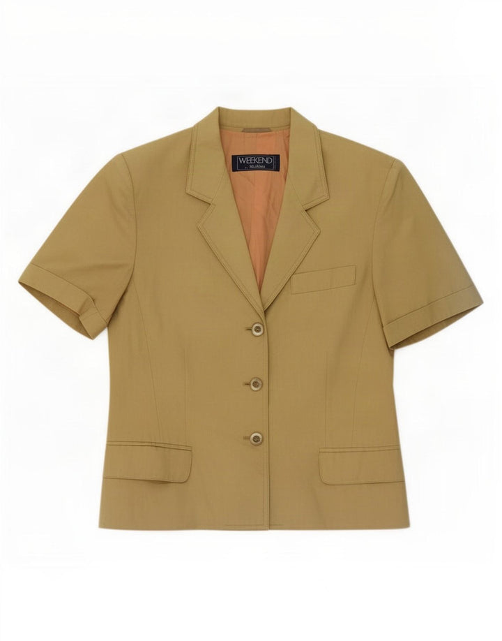 Max Mara Womens Weekend 3 Button Blazer Jacket UK 14 Large Khaki