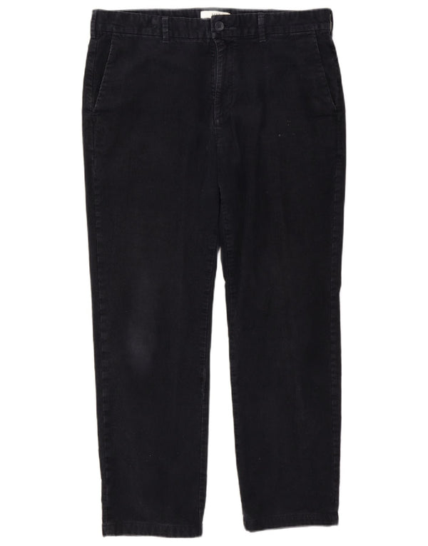 Marks & Spencer Mens Straight Corduroy Trousers W36 L29 Navy Blue