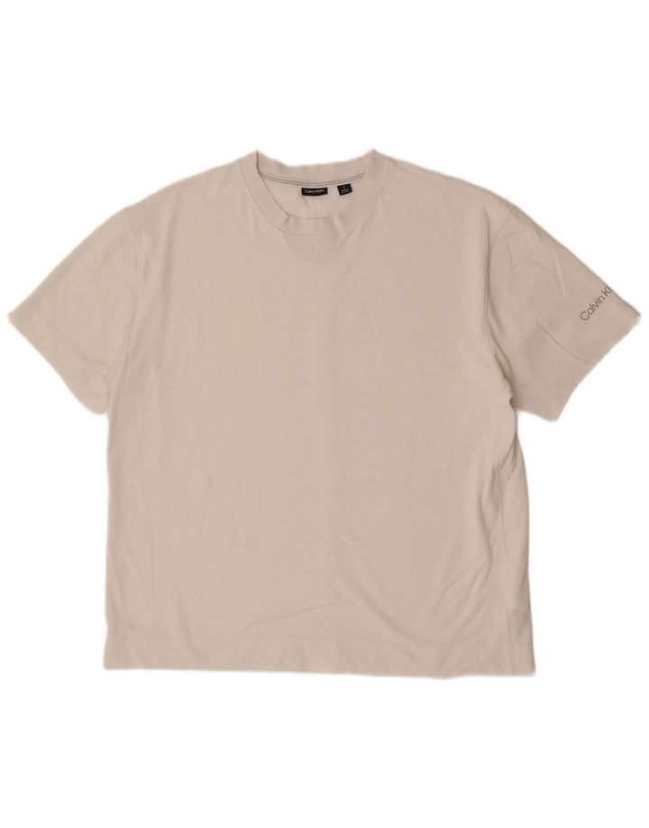 Calvin Klein Mens T-Shirt Top Large White Cotton