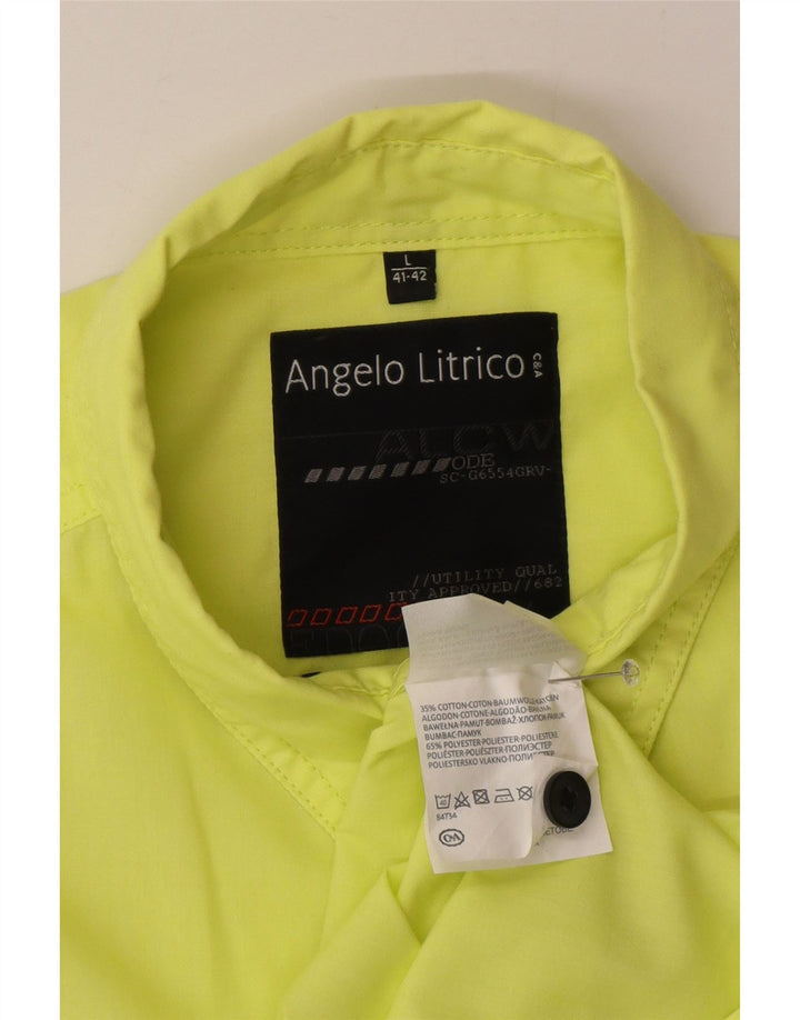 Angelo Litrico Mens Graphic Short Sleeve Shirt Size 41/42 Large Green