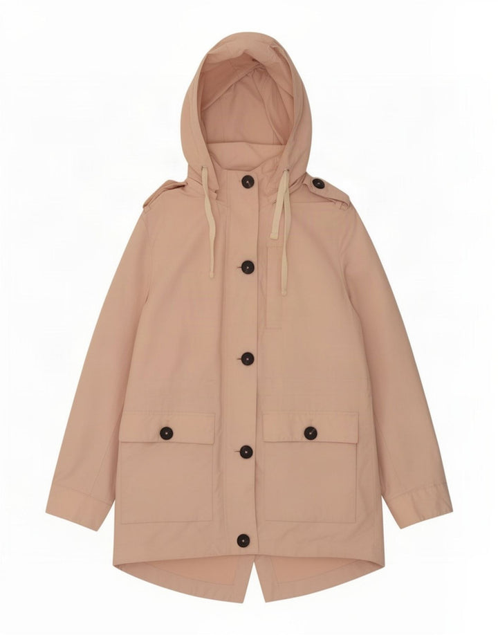 Marks & Spencer Womens Hooded Military Parka Jacket UK 12 Medium Pink