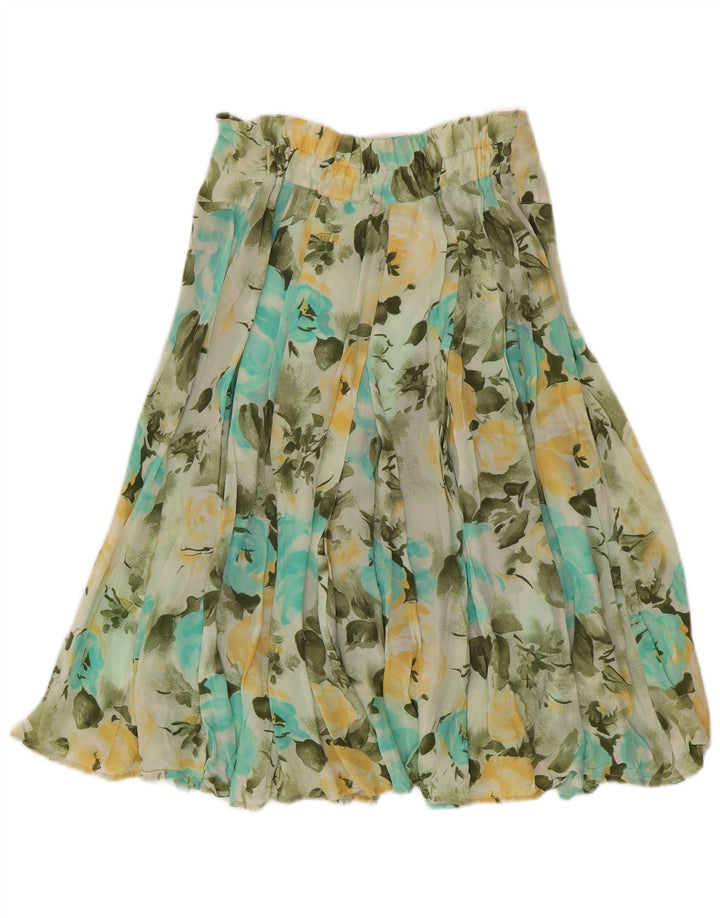 MARIA GRAZIA SEVERI Womens Flared Skirt IT 42 Medium W30  Green Floral