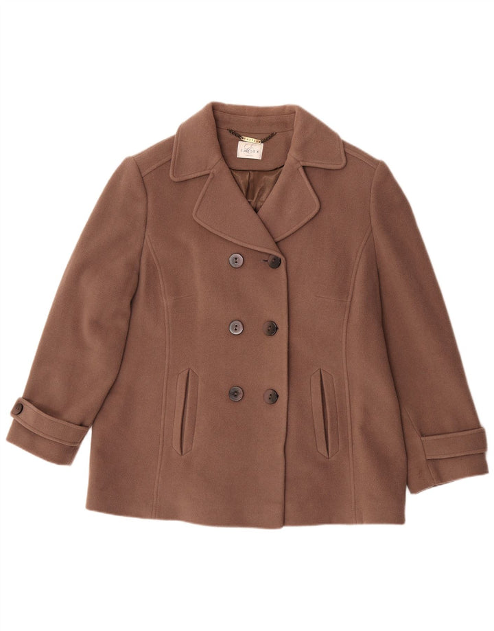Eastex Womens Pea Coat UK 18 XL Brown Wool