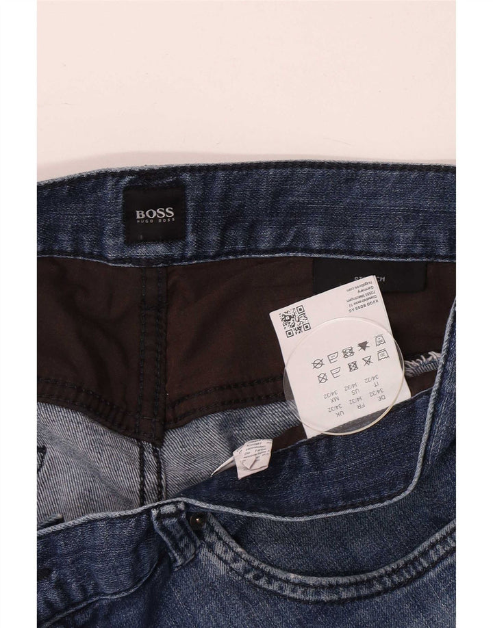 Hugo Boss Mens Stretch Slim Jeans W34 L32 Blue Cotton