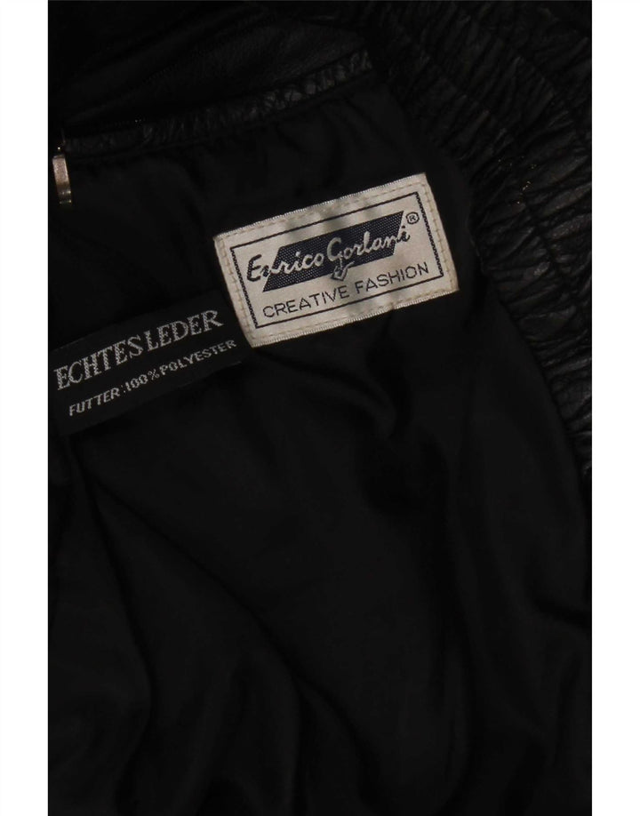 Enrico Gorlani Womens Leather Gilet UK 38 Medium Black