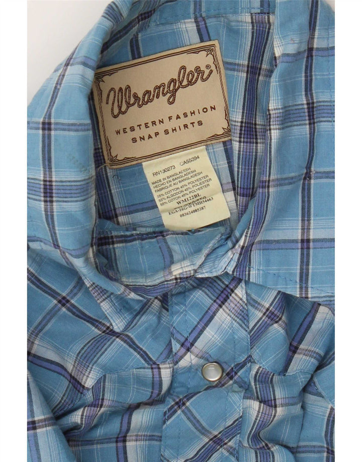 Wrangler Mens Shirt 2XL Blue Check Cotton