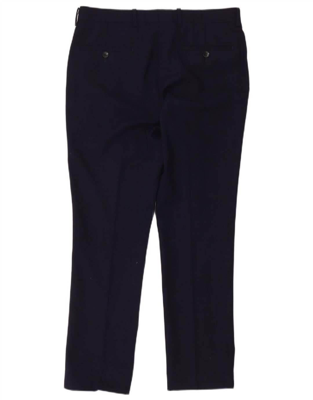 Dkny Womens Slim Fit Suit Trousers W34 L29 Navy Blue Wool
