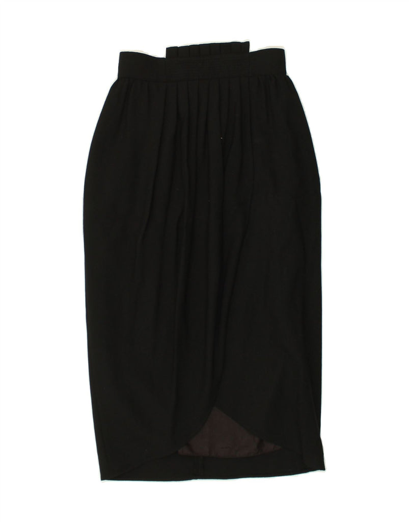 VINTAGE Womens Straight Skirt UK 10 Small W26  Black Wool | Vintage Vintage | Thrift | Second-Hand Vintage | Used Clothing | Messina Hembry 