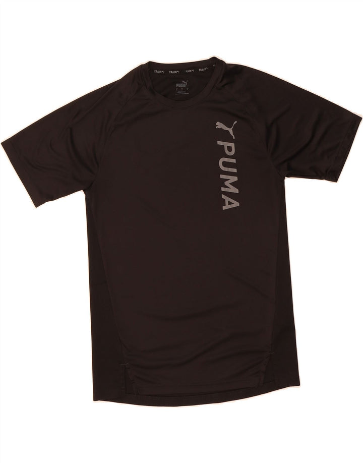 PUMA Mens Graphic T-Shirt Top Small Black Polyester Vintage Puma and Second-Hand Puma from Messina Hembry 
