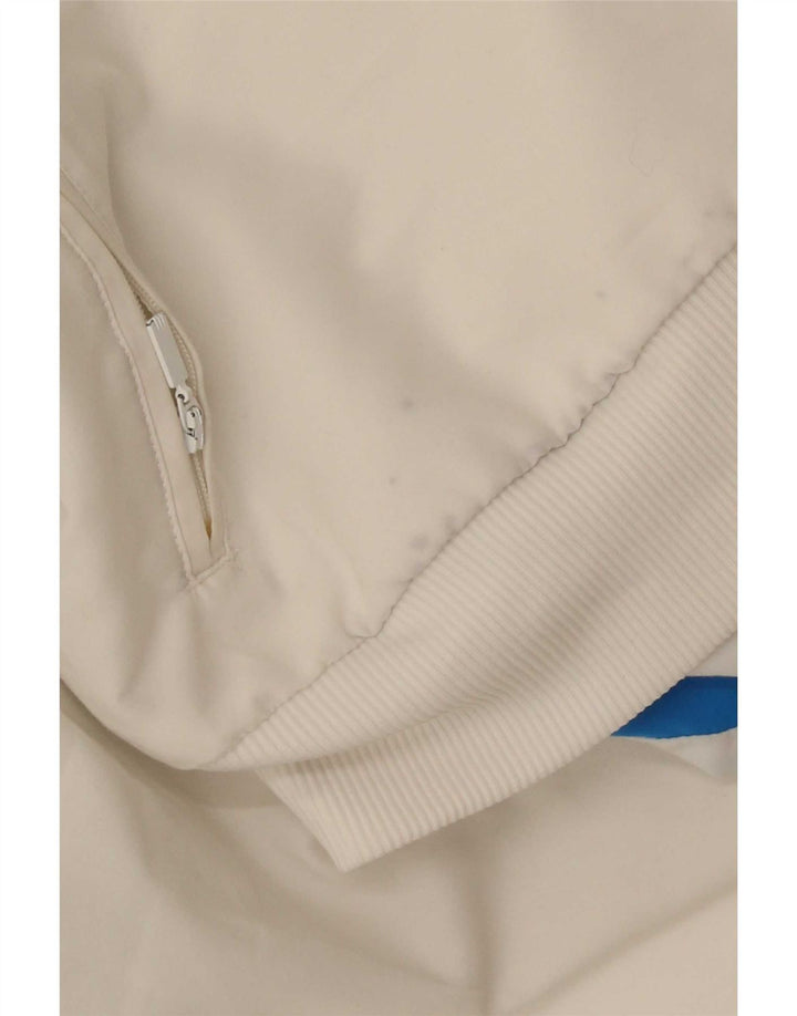 Adidas Mens Tracksuit Top Jacket Large White Colourblock Polyester