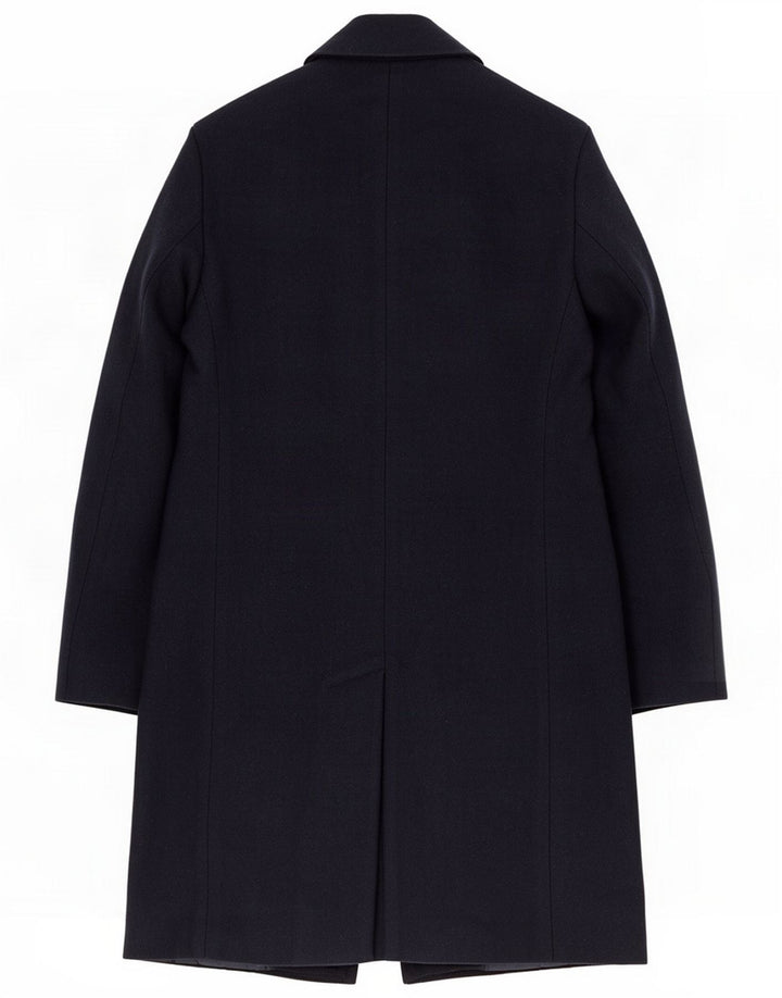 Marks & Spencer Womens Overcoat UK 10 Small Navy Blue Polyester