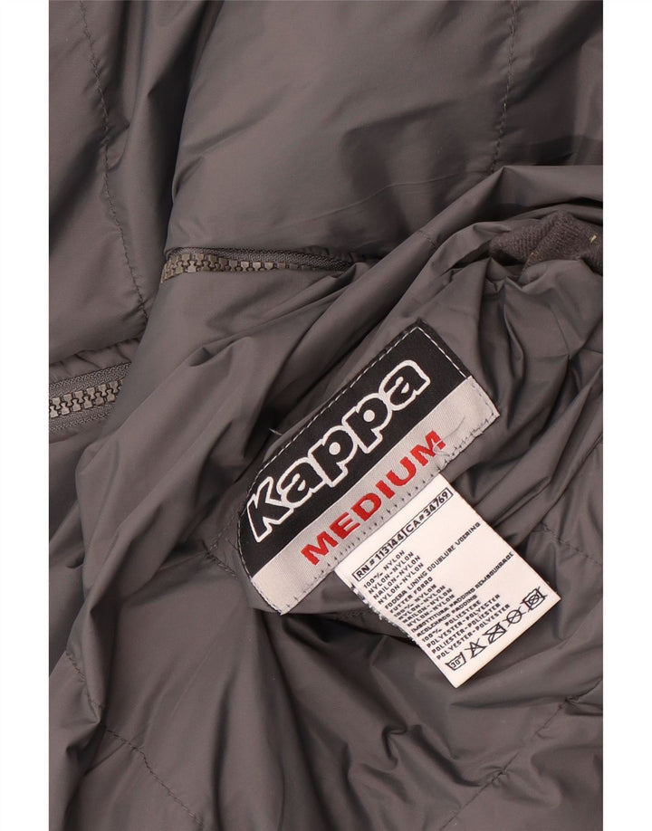 Kappa Womens Hooded Reversible Padded Jacket UK 14 Medium Grey Nylon