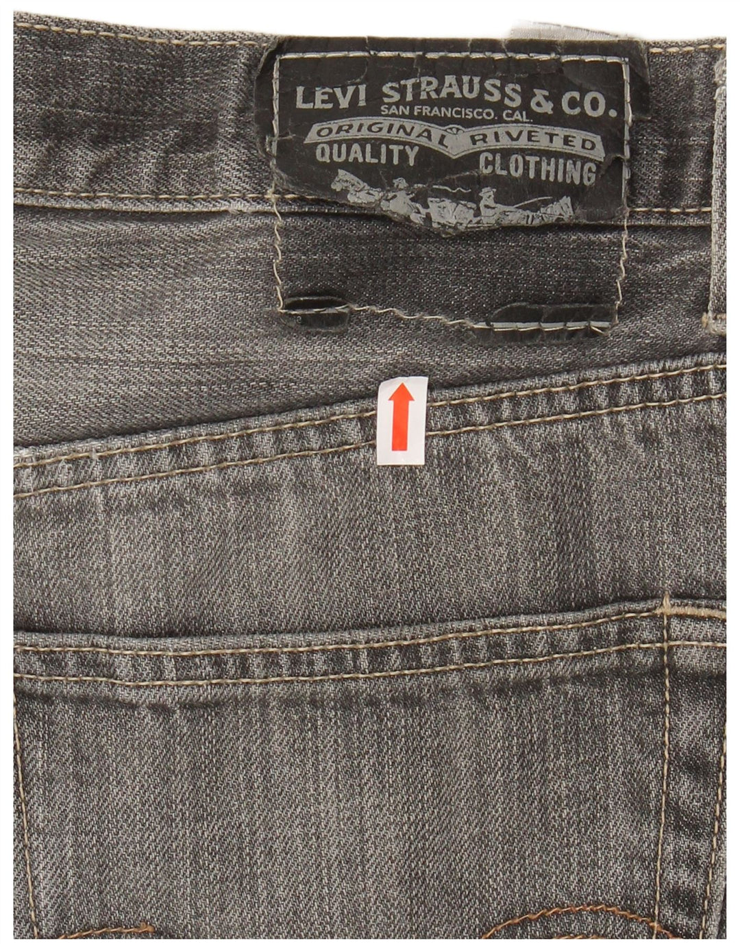 LEVI'S Mens 505 Straight Jeans W33 L30 Grey Cotton