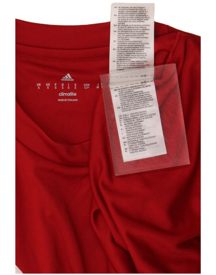 ADIDAS Mens Climalite T-Shirt Top Small Red Polyester