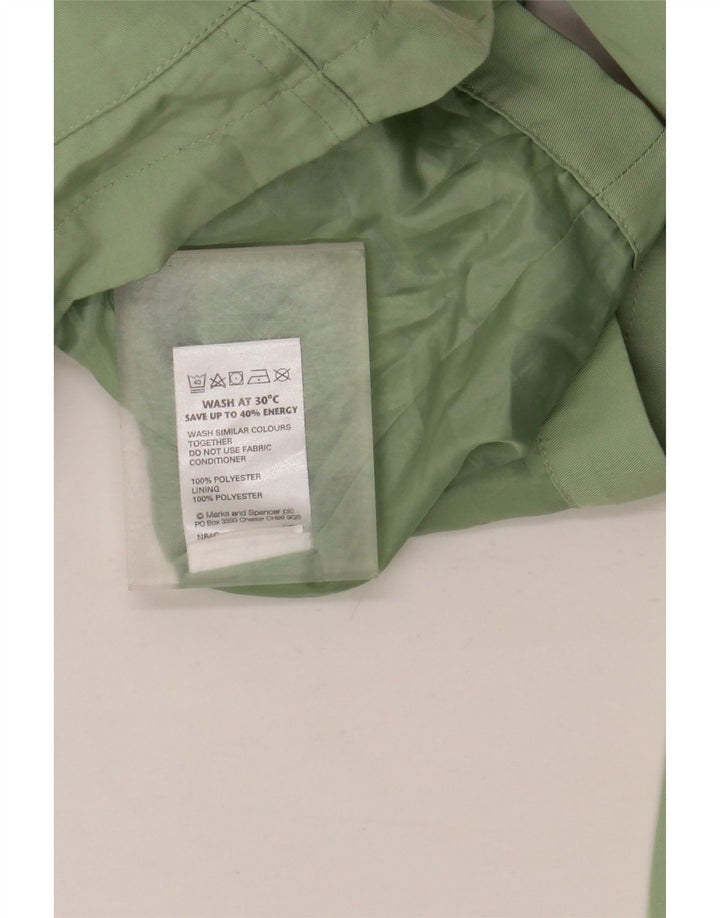 Marks & Spencer Womens Hooded Utility Jacket UK 14 Large Green Polyester