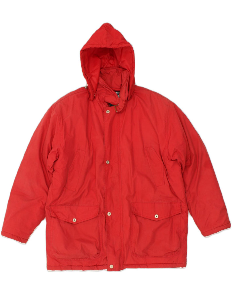 VINTAGE Mens Hooded Utility Jacket UK 42 XL Red Cotton | Vintage Vintage | Thrift | Second-Hand Vintage | Used Clothing | Messina Hembry 