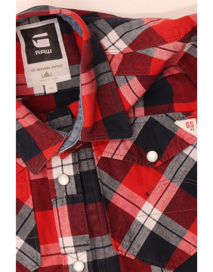 G-STAR Mens Flannel Shirt Medium Red Check Cotton