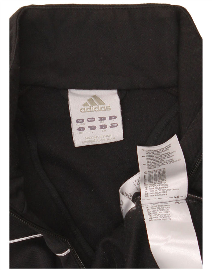 Adidas Mens Zip Neck Sweatshirt Jumper UK 42/44 Large Black Polyester