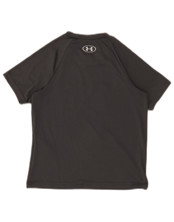 Under Armour Boys Heat Gear Graphic T-Shirt Top 6-7 Years XS Grey Polyester