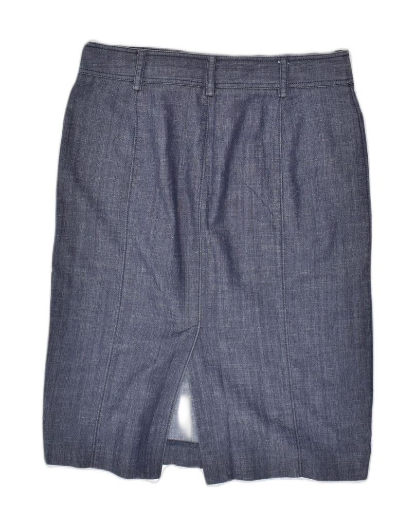 J. CREW Womens Straight Skirt US 10 Large W32 Navy Blue Cotton | Vintage J. Crew | Thrift | Second-Hand J. Crew | Used Clothing | Messina Hembry 