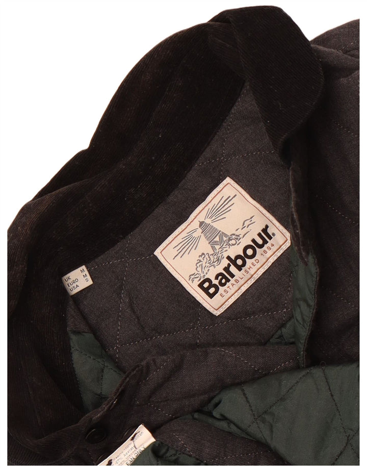 Barbour Mens Quilted Jacket UK 38 Medium Grey Cotton