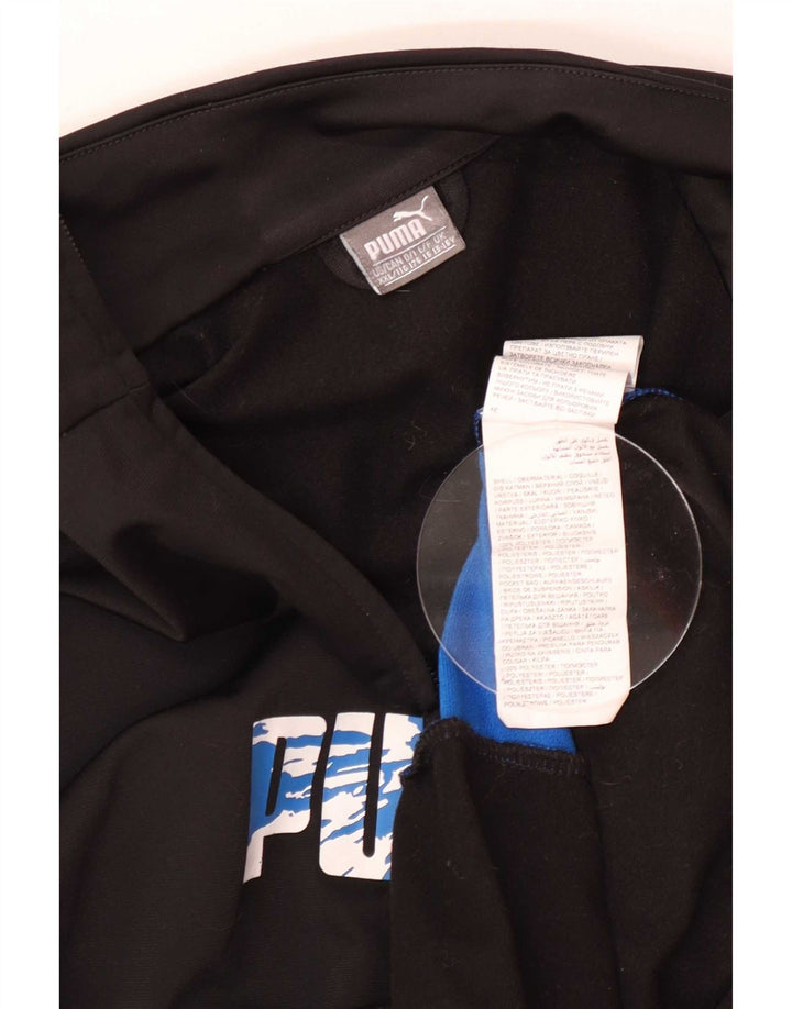 Puma Boys Graphic Tracksuit Top Jacket 15-16 Years Black Colourblock