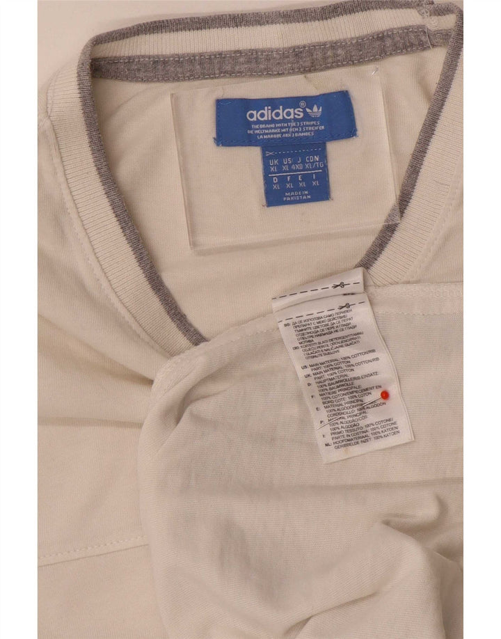 Adidas Mens T-Shirt Top XL White Cotton