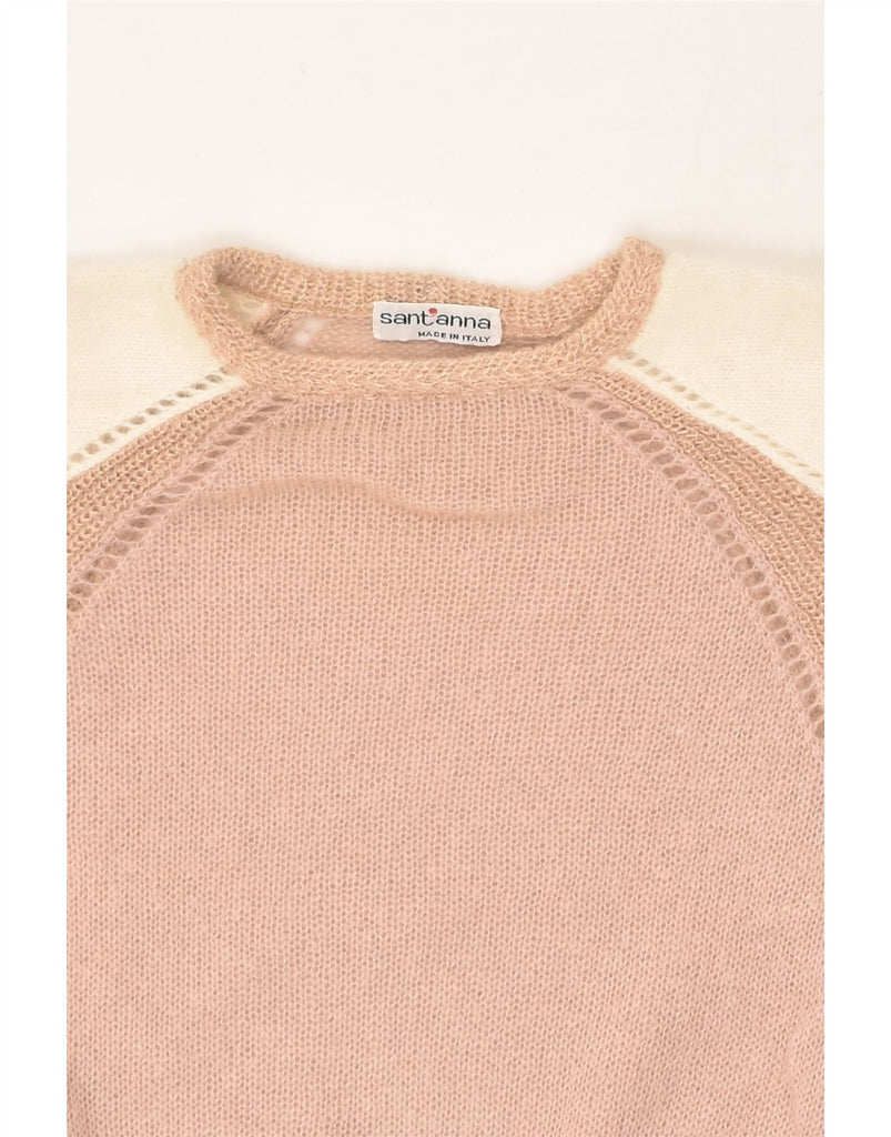 VINTAGE Womens Crew Neck Jumper Sweater UK 18 XL Beige Colourblock | Vintage Vintage | Thrift | Second-Hand Vintage | Used Clothing | Messina Hembry 