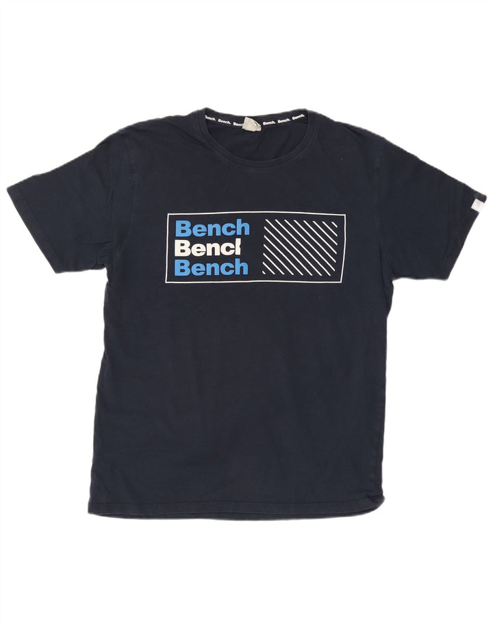Bench Mens Graphic T-Shirt Top XL Navy Blue