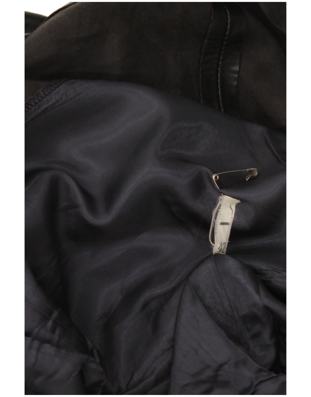Vintage Womens Leather Skirt IT 42 Medium W26 Black Leather