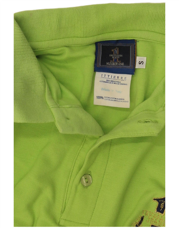 Trussardi Jeans Mens Polo Shirt Small Green Cotton