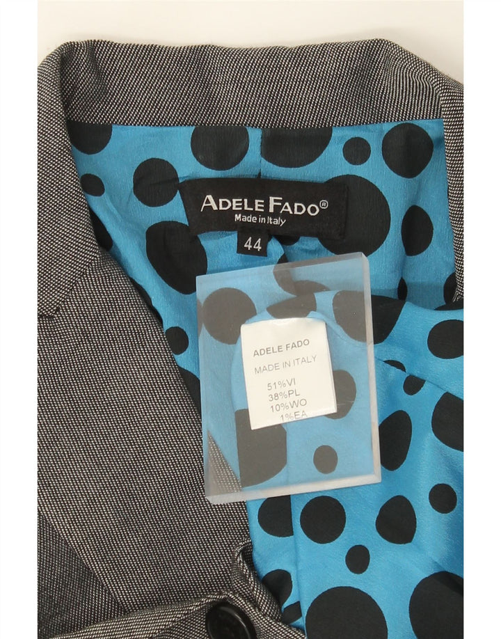 Adele Fado Womens 1 Button Blazer Jacket IT 44 Medium Grey Wool