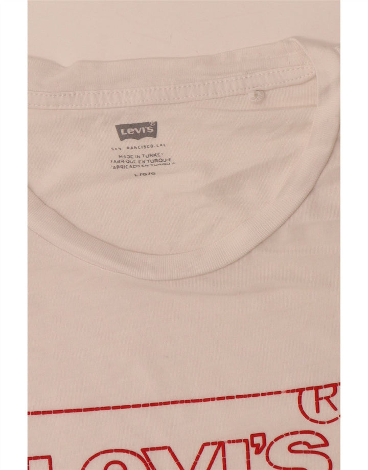 Levi's Womens Graphic T-Shirt Top UK 16 Large White