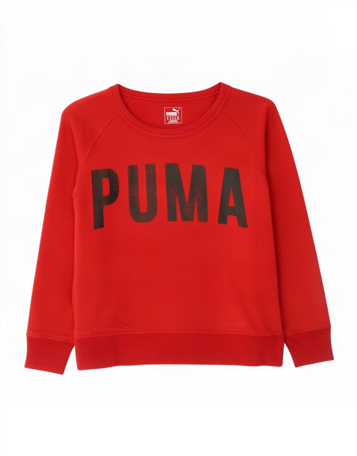 Puma Womens Graphic Sweatshirt Jumper UK 10 Small Red Cotton