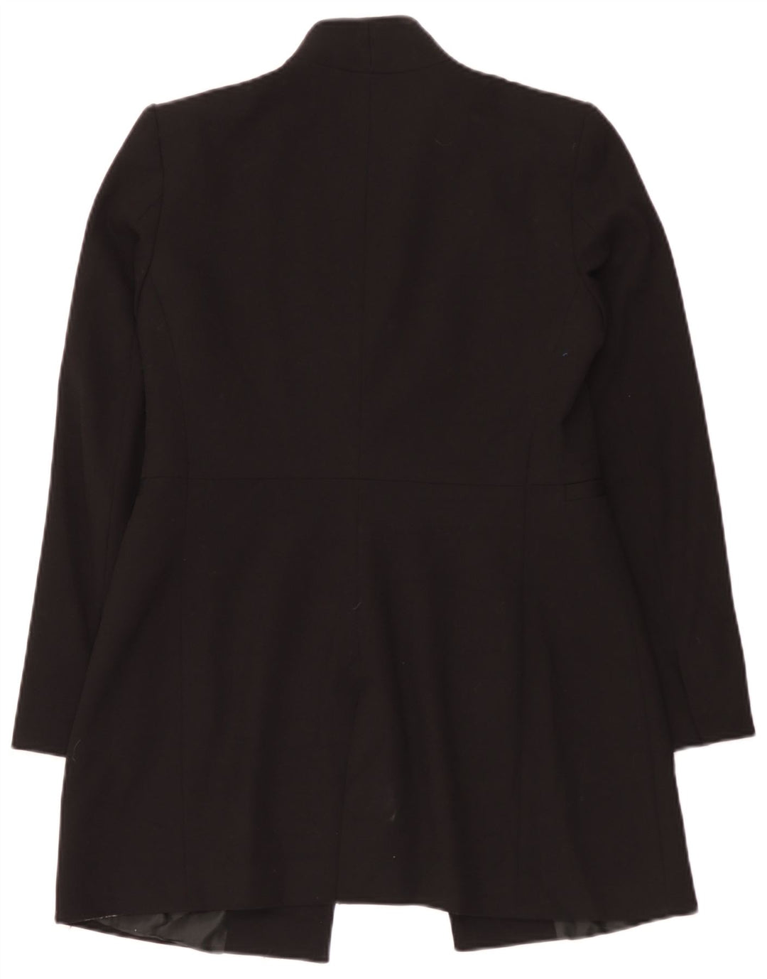 Zara Womens Longline Blazer Jacket UK 16 Large Black Polyester