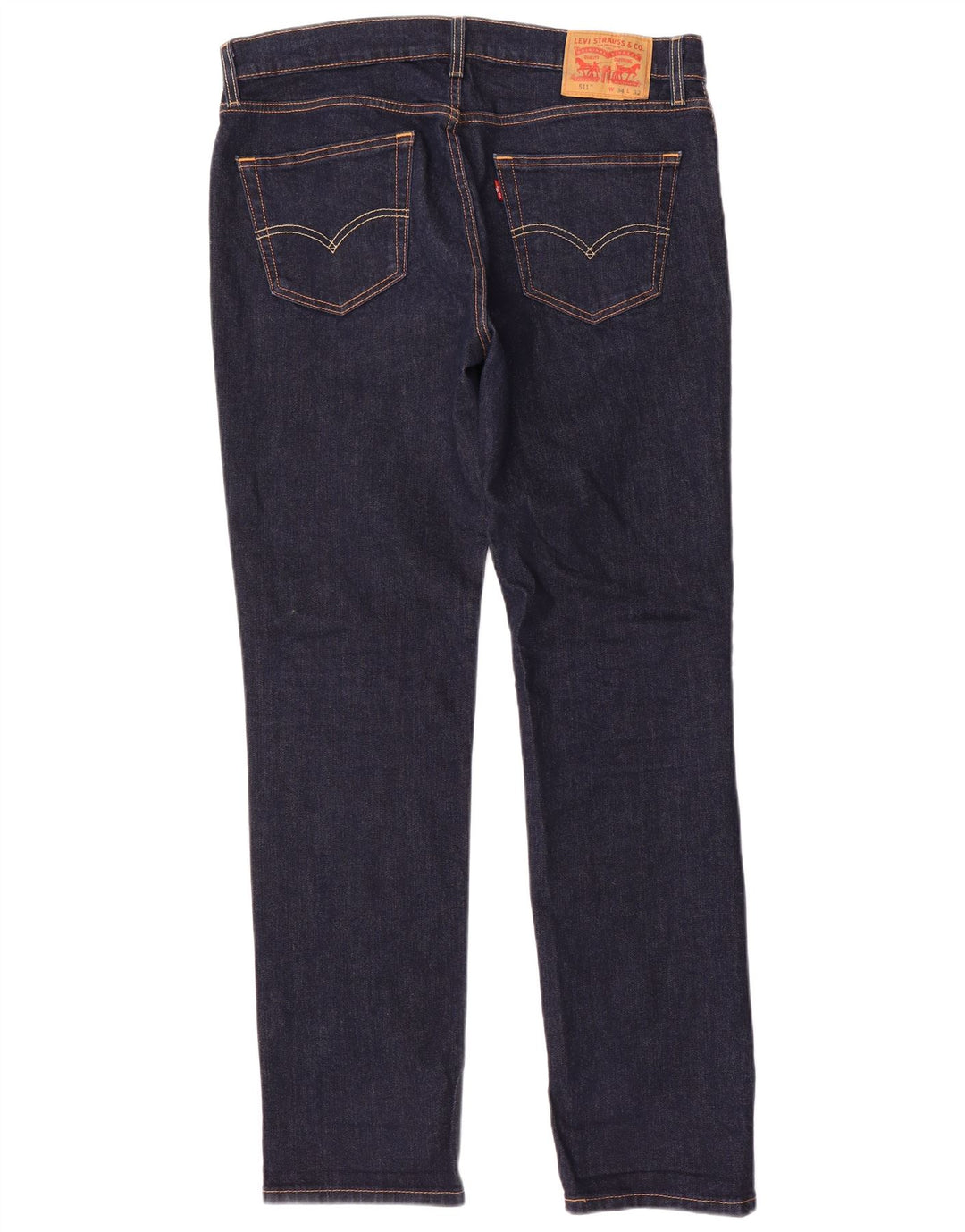 Levi's Mens 511 Slim Jeans W34 L32 Navy Blue Cotton