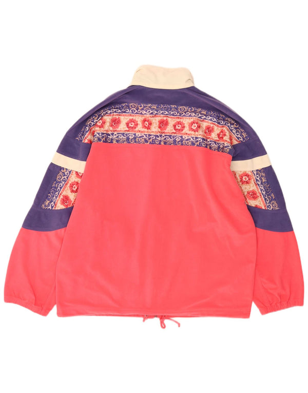 Diadora Womens Oversized Tracksuit Top Jacket UK 14 Medium Pink Floral