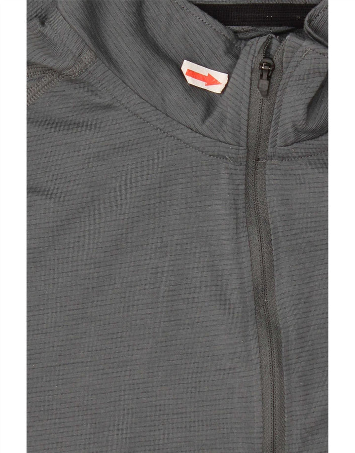 Under Armour Mens Heat Gear Zip Neck Top Long Sleeve Small Grey Polyester
