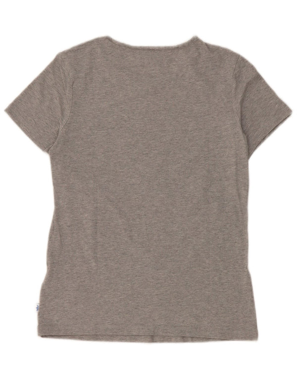 Adidas Womens Graphic T-Shirt Top UK 14 Medium Grey Flecked Cotton