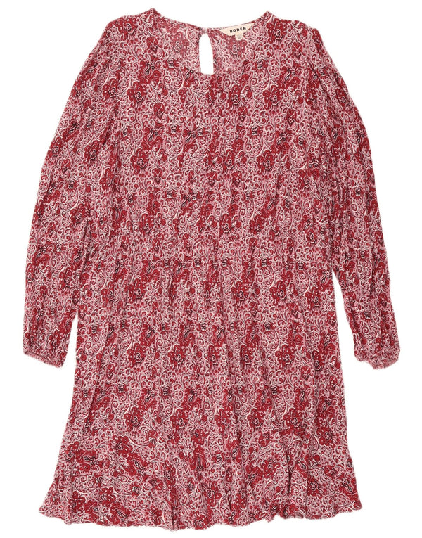 Boden Womens Long Sleeve Shift Dress UK 22 3XL Red Paisley Viscose