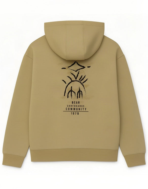 Bear Boys Graphic Hoodie Jumper 13-14 Years Khaki Polyester