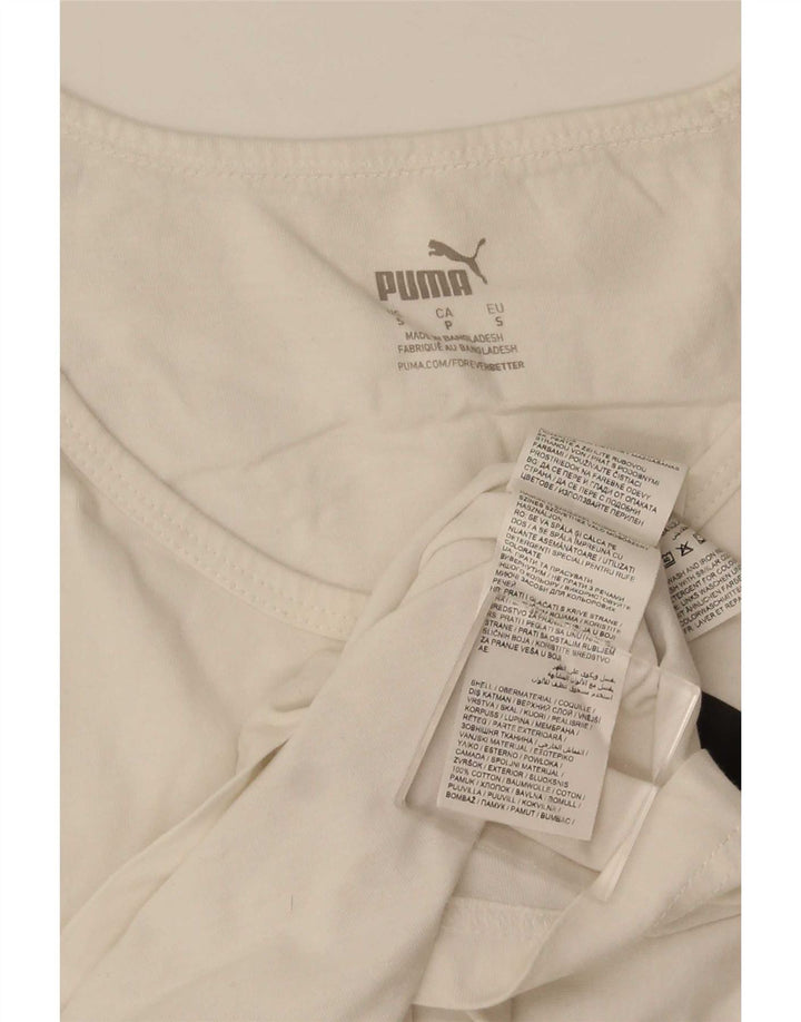 Puma Mens Graphic Vest Top Small White Cotton