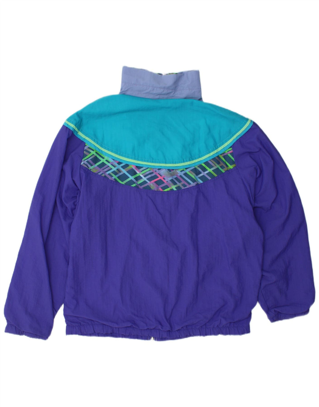 LOTTO Mens Tracksuit Top Jacket Large Purple Colourblock Polyamide
