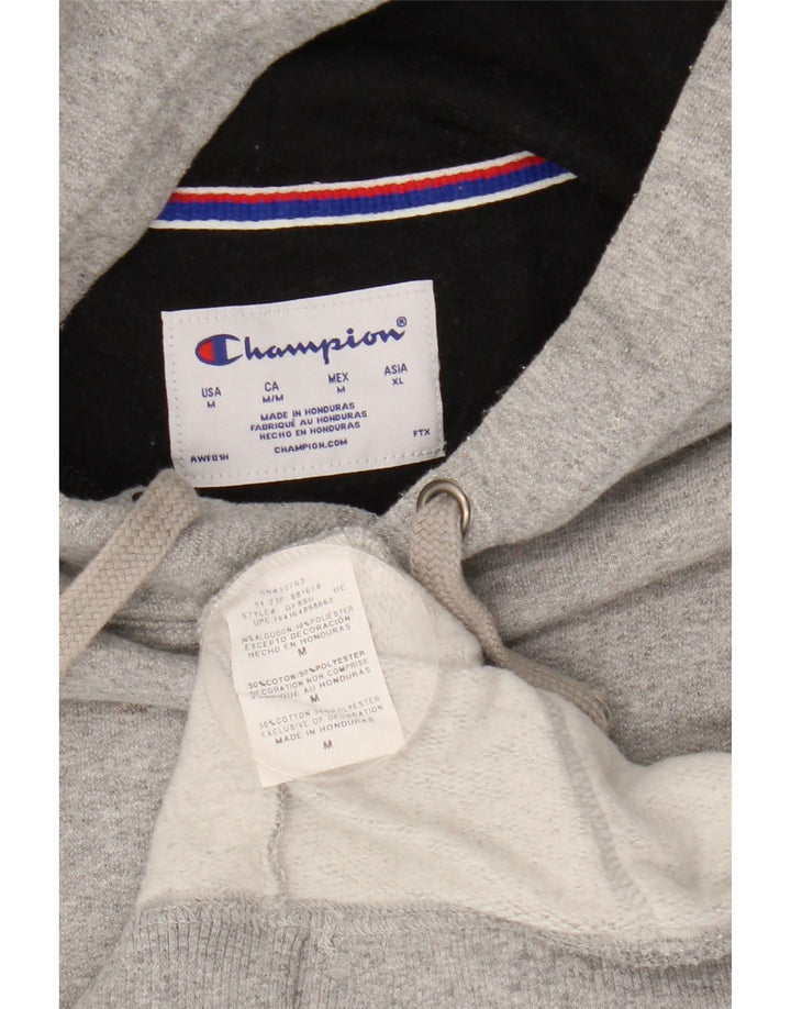 Champion Mens Hoodie Jumper Medium Grey Cotton