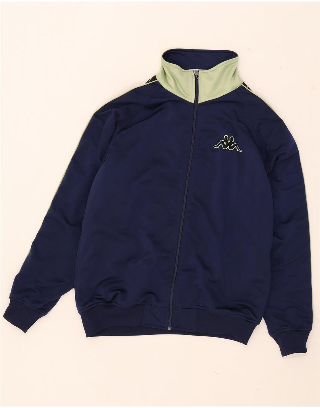 Kappa Mens Graphic Tracksuit Top Jacket Small Navy Blue Colourblock