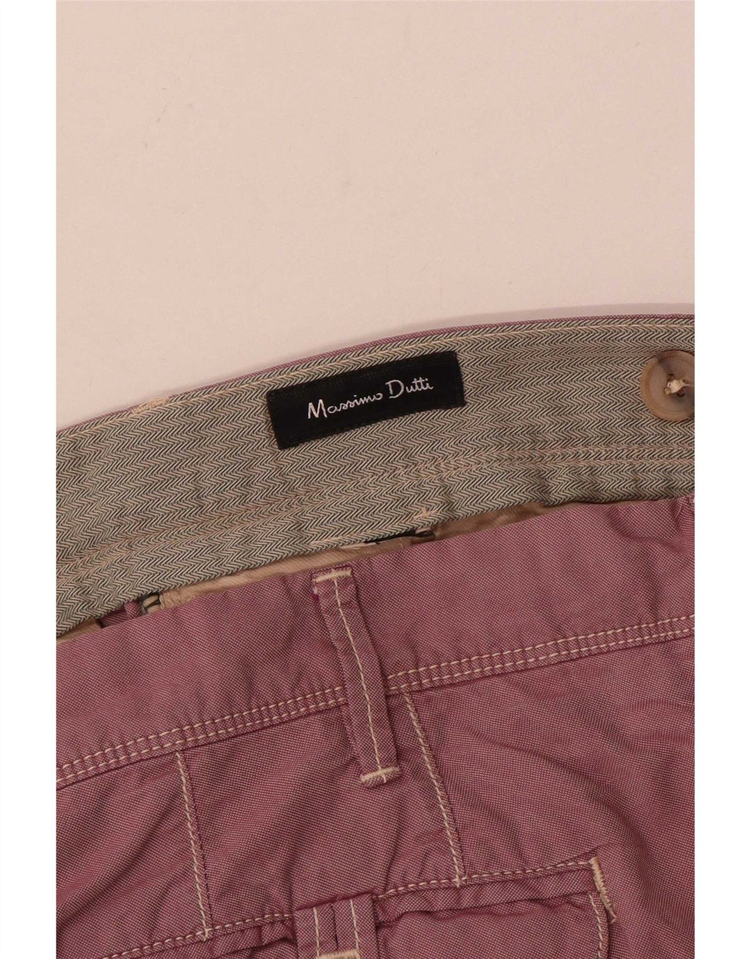 Massimo Dutti Mens Straight Chino Trousers W34 L30 Pink